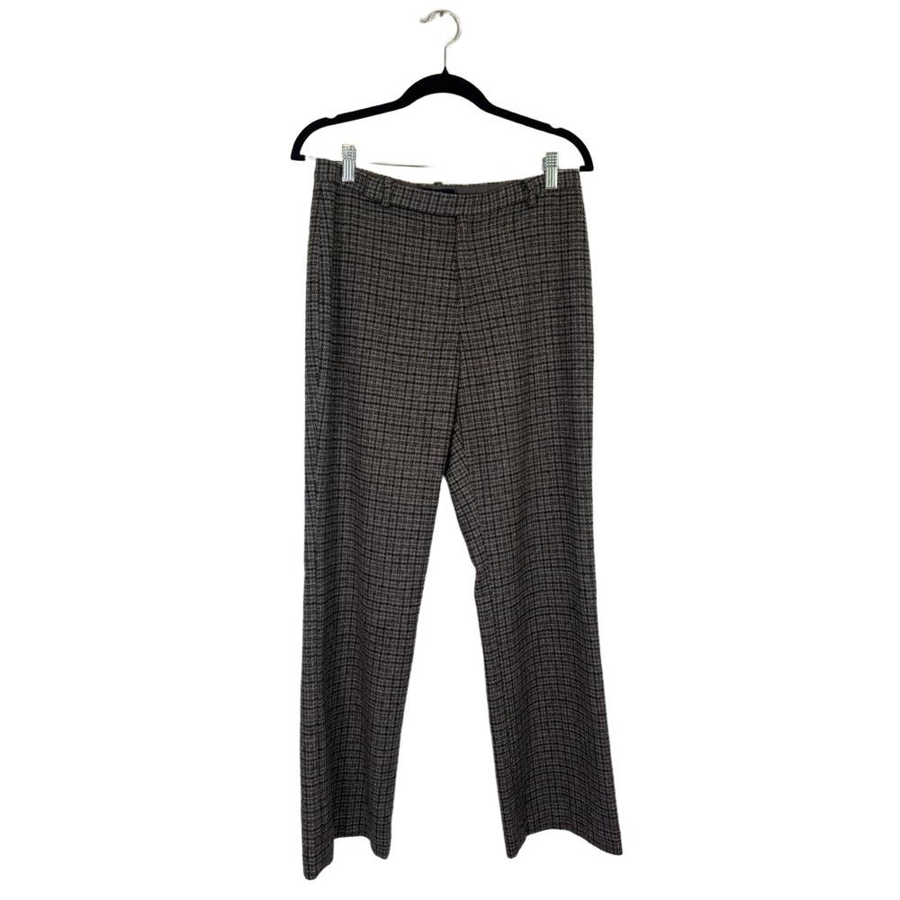 90s GAP Dress Pants Womens 6 Brown Grey Plaid Straight Leg Tailored Business